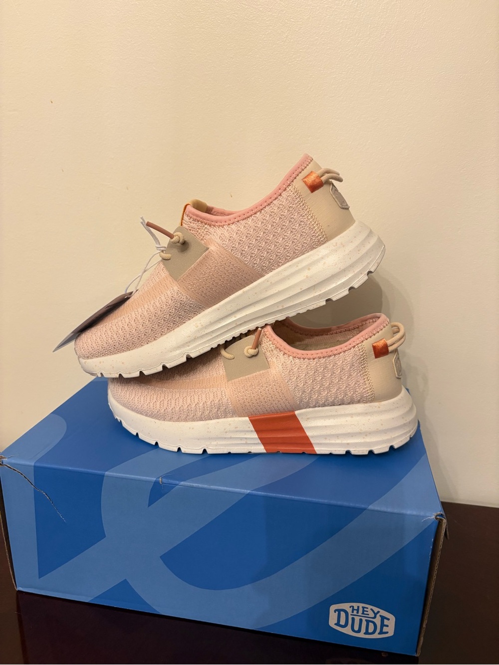 Hey Dude Sirocco W Sport Stripe Pink Women's Size 5 Sneakers Shoes NIB New